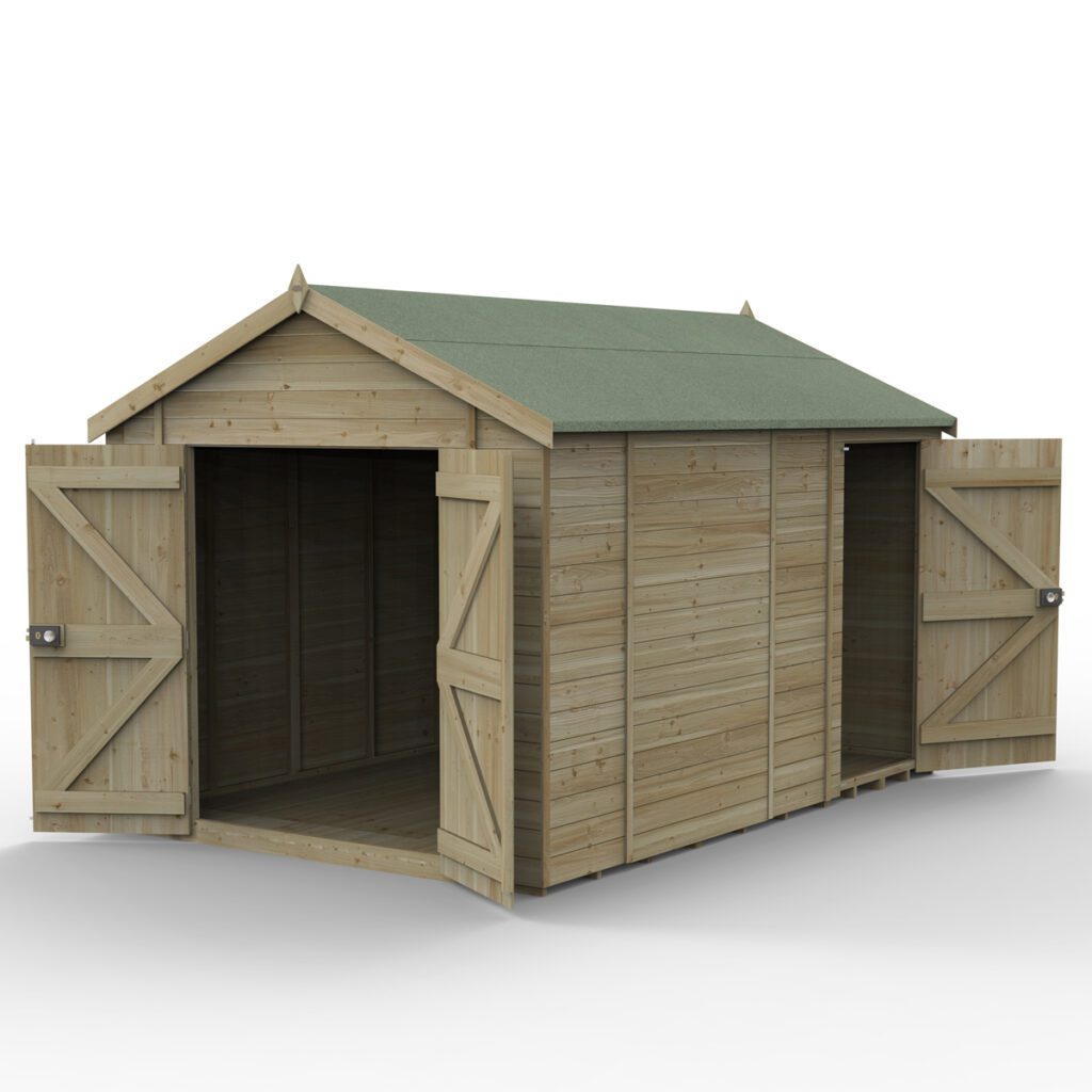 Timberdale 12×8 Apex Shed No Window – Combo with Installation 5013053196168 2